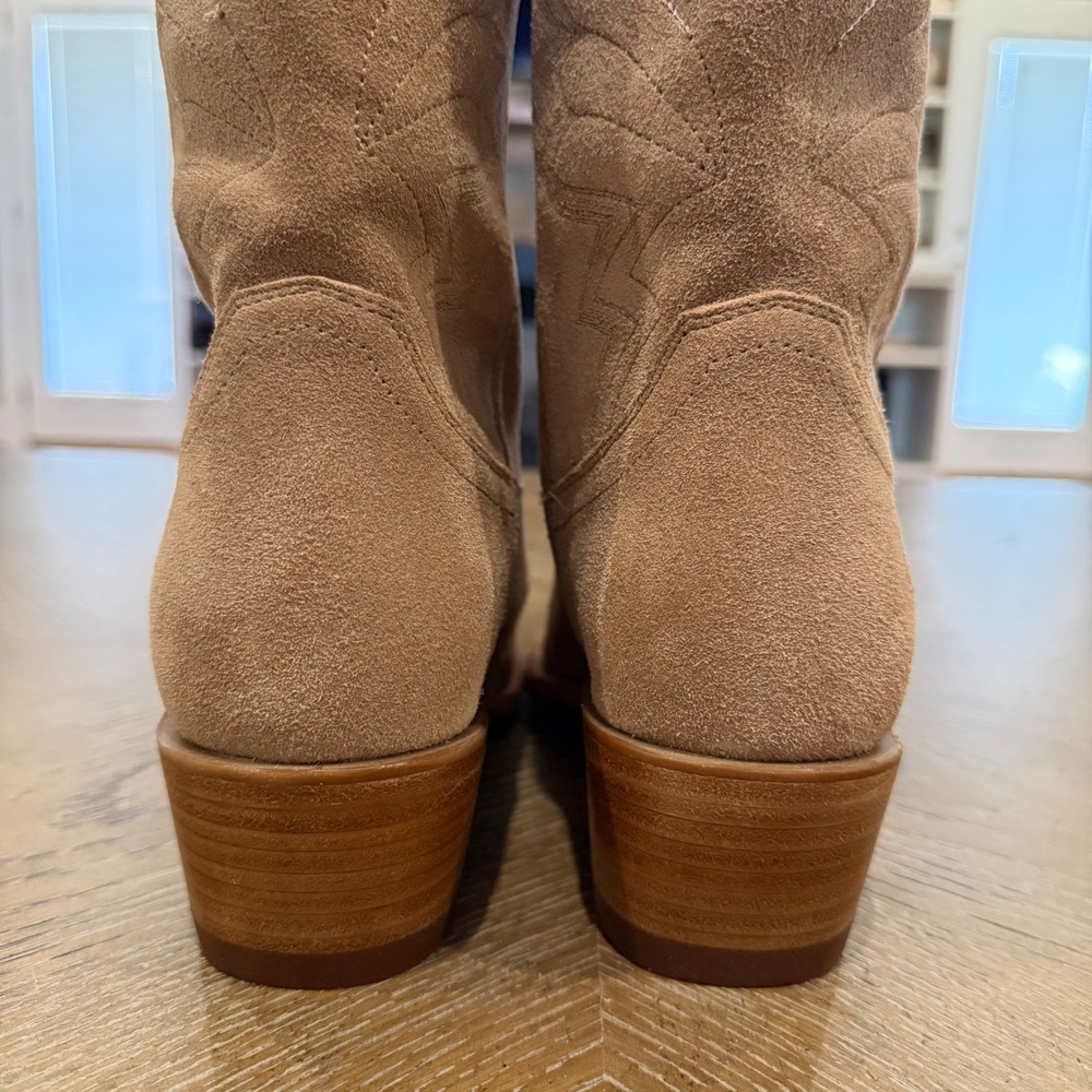 Tecovas The Abby Driftwood Suede Tall Western Cowgirl Boots NWOB 8B Classic - Picture 5 of 10